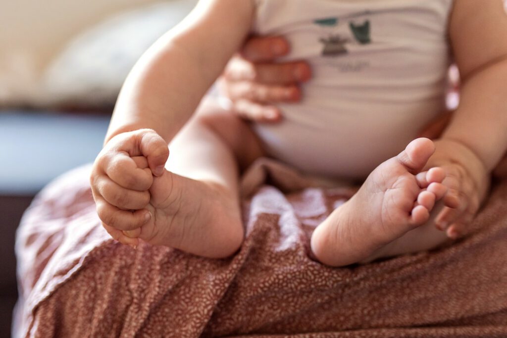 details of baby feet