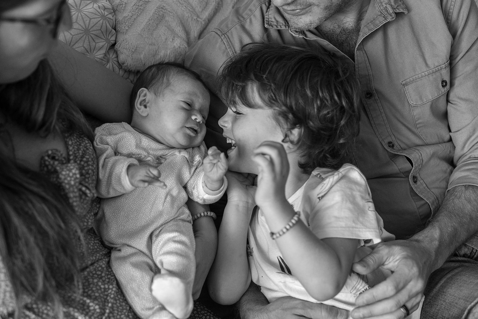 a newborn baby and her big brother during a Newborn photography session