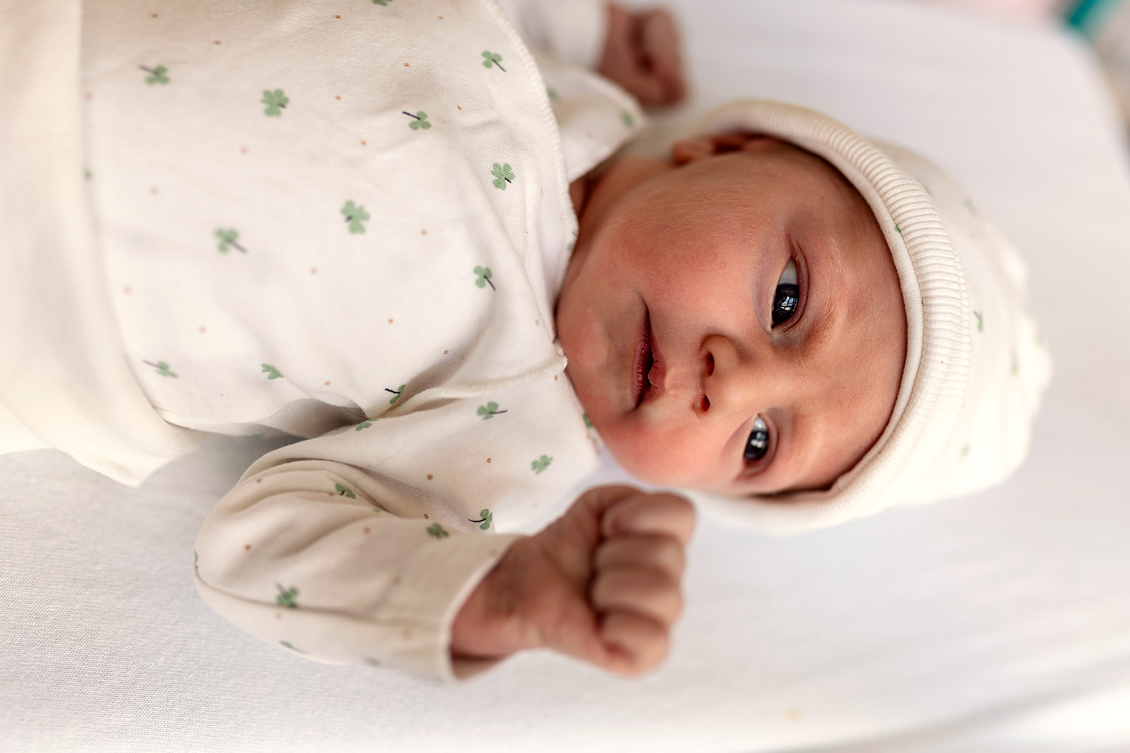 a newborn in is crib