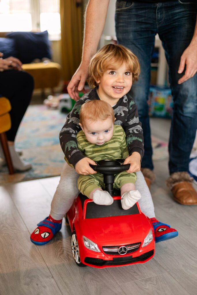 kids play in their home during a Dublin family photoshoot