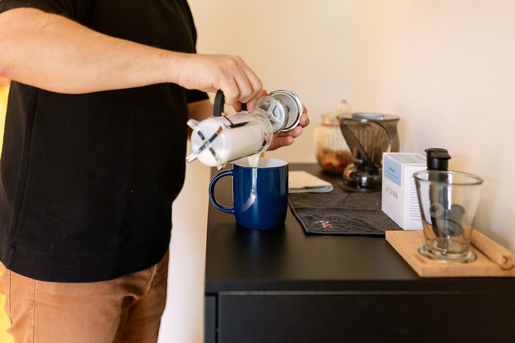 dad making coffee at home