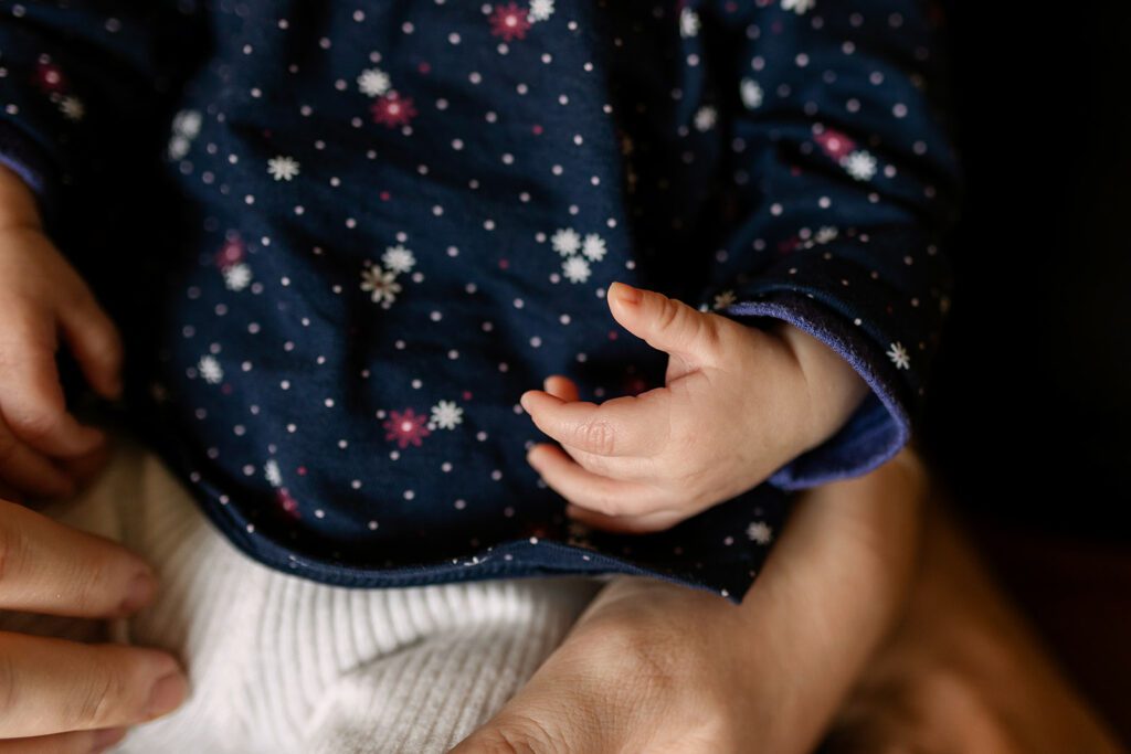 details of a newborn tiny hands