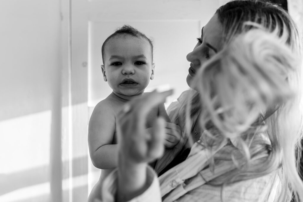 mother holding her baby