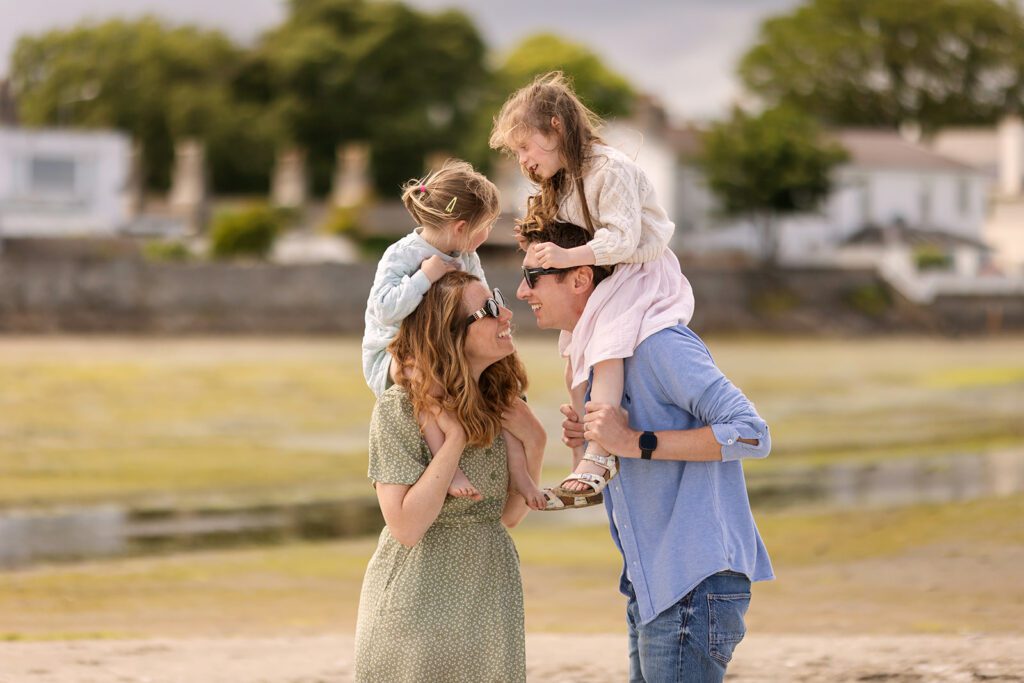 family having fun in Sandymount, book a family photo shoot while visiting Dublin