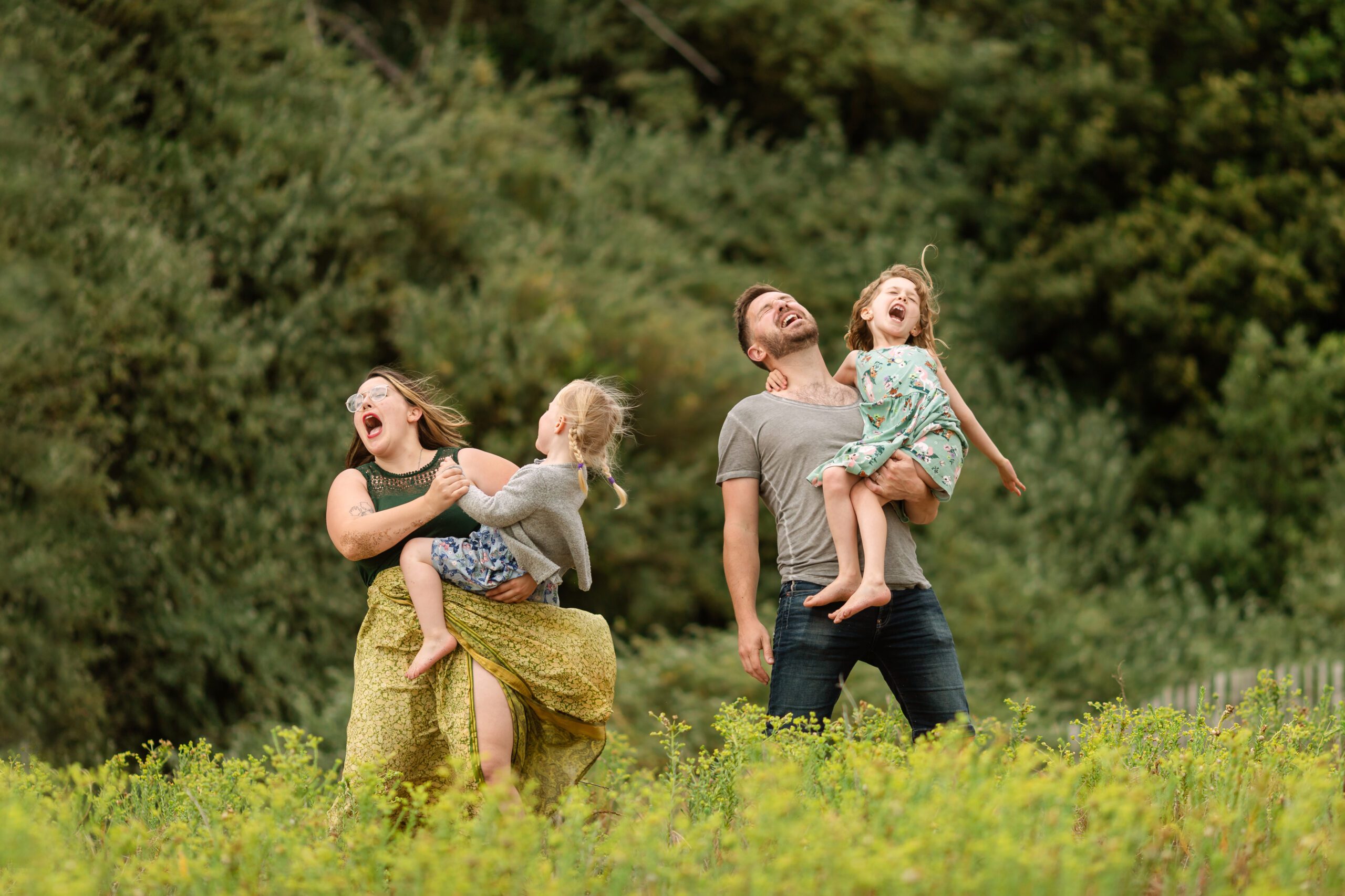 family singing and laughing in Dublin