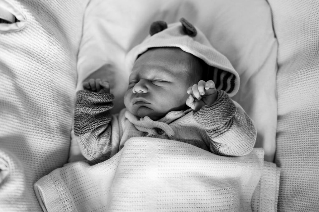 a babu sleeping during a Newborn photography session in Dublin