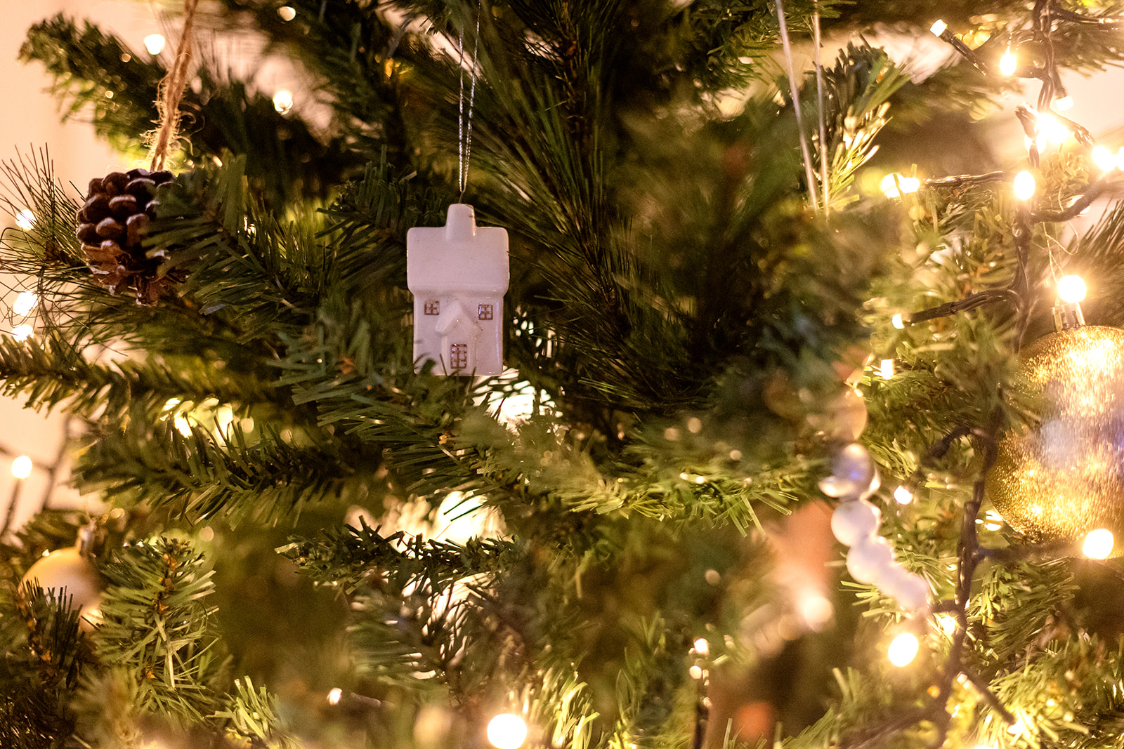 details of a christmas tree