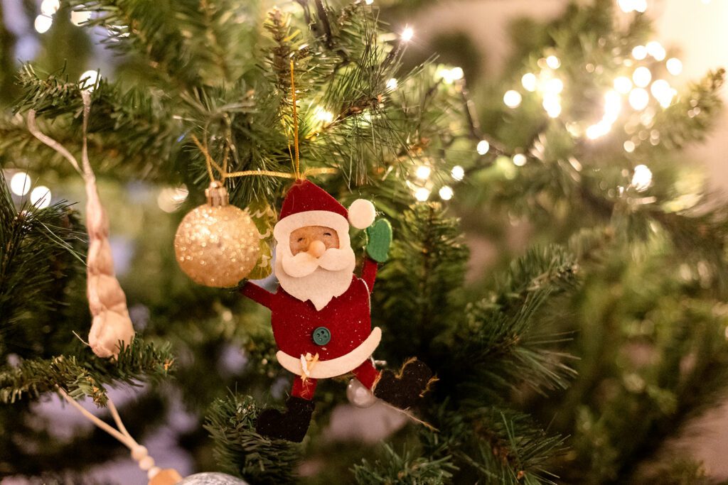 detail of a christmas tree