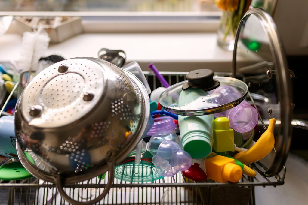 details of dishes at home