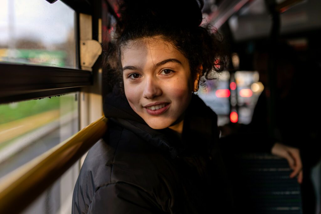 child on the Dublin bus, moving to Dublin with kids