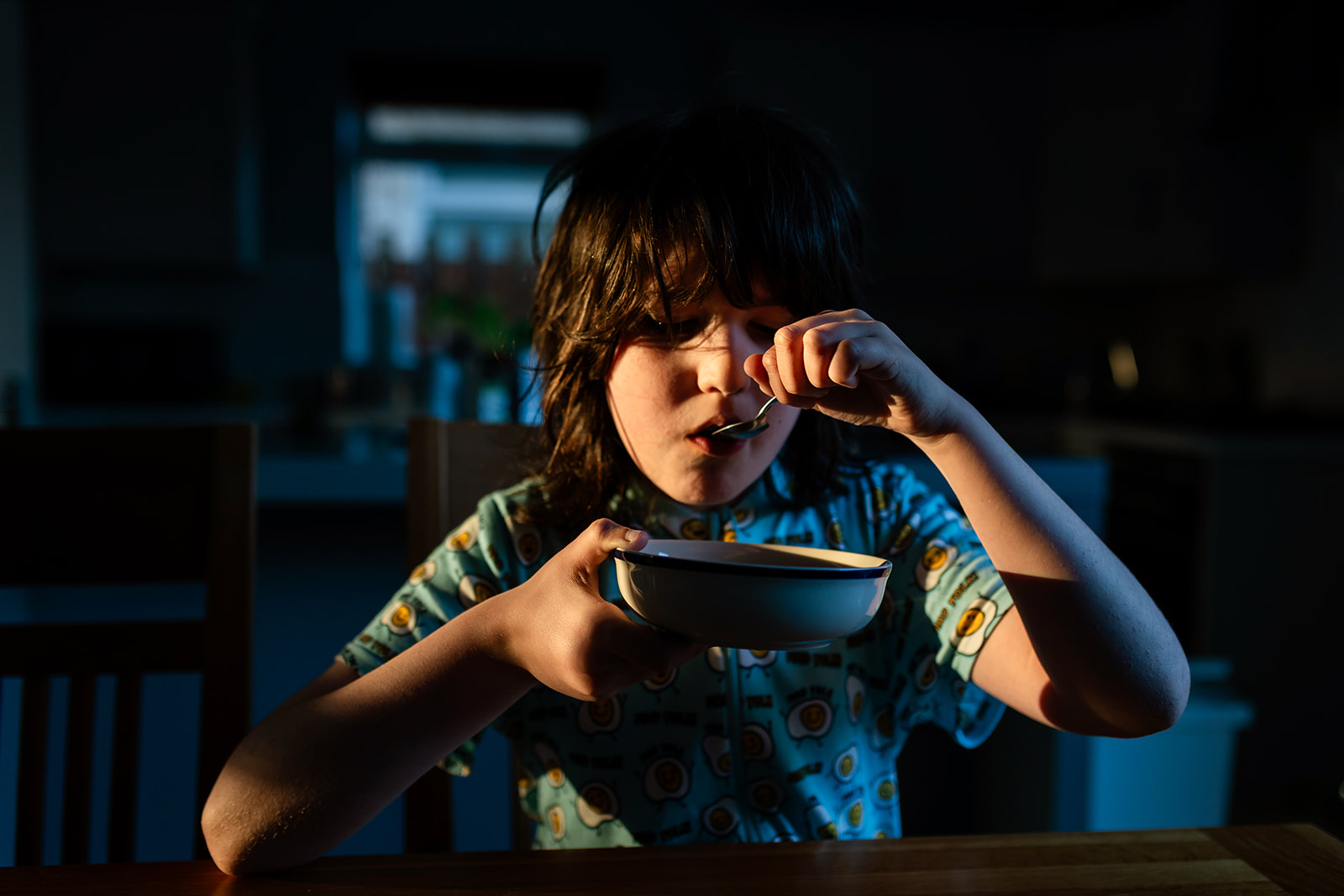 child eating cereals