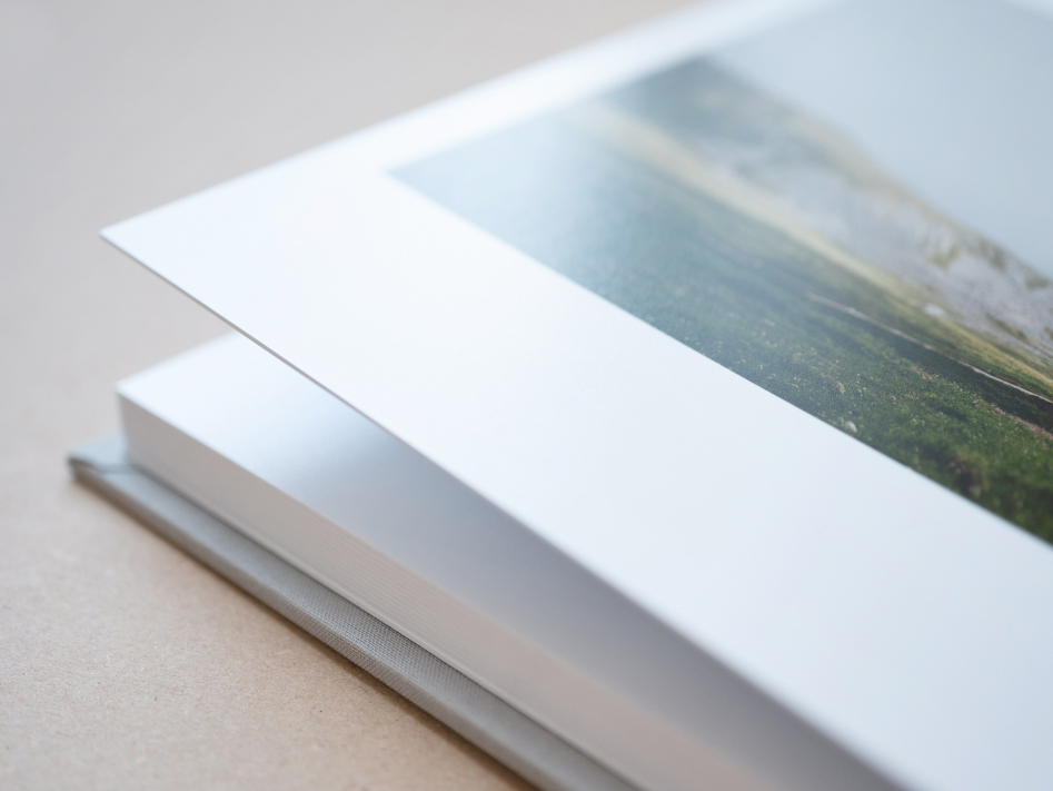 Fine art photo album with a mounted family photograph